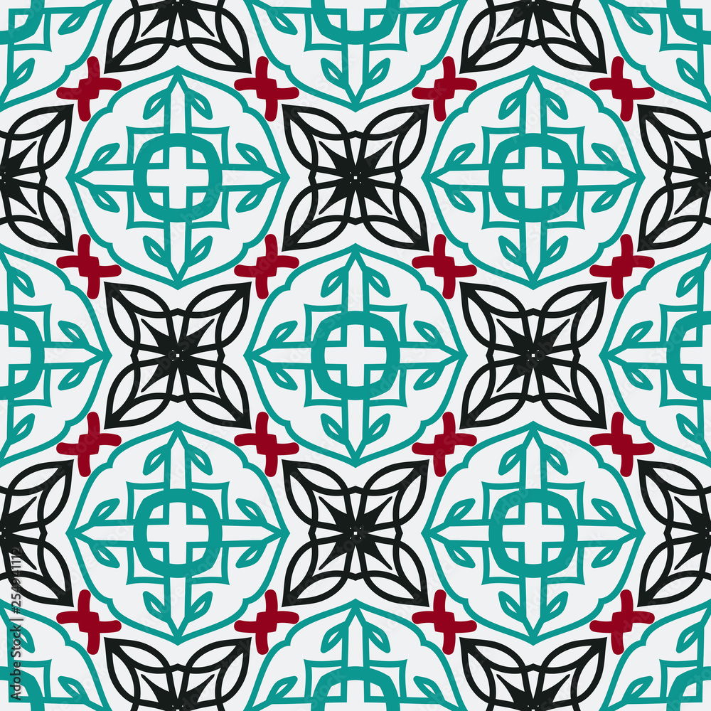 Bright seamless pattern with geometric ornament. Bright seamless pattern with geometric ornament.