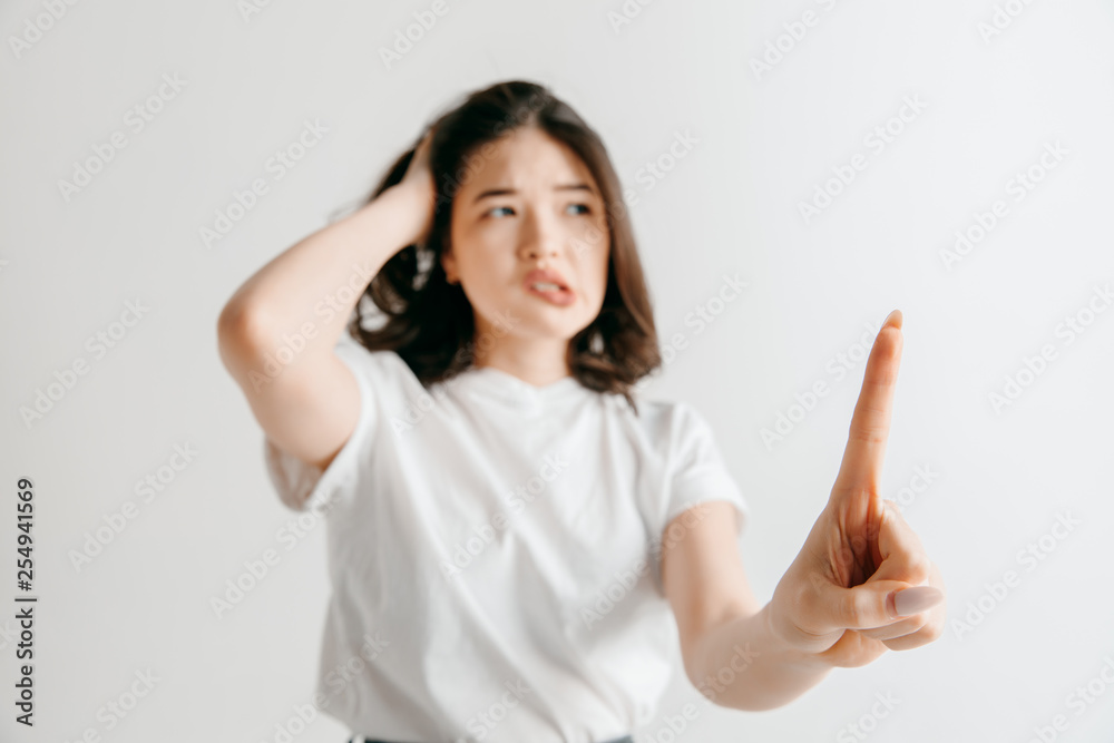 Businesswomans finger touching empty search bar, modern business background concept - can be used for insert text or pictures. Businesswomans finger touching empty search bar, modern business background concept - can be used for insert text or pictures.