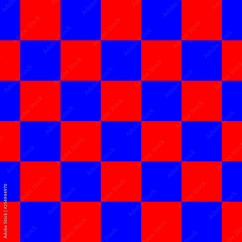 Red and Blue Checkered Seamless Repeating Pattern Background Vector Illustration