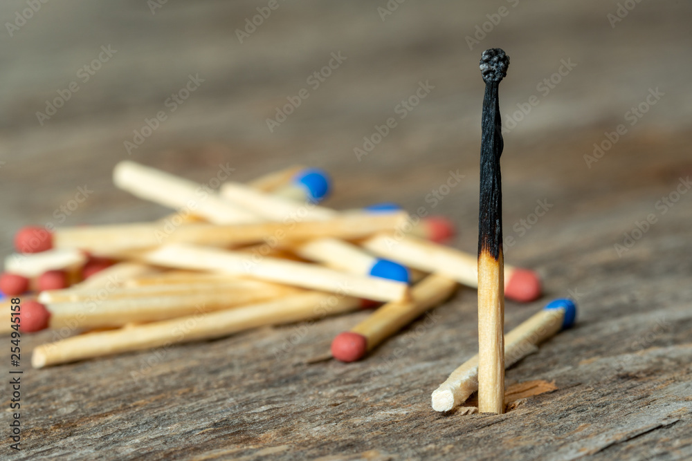 Fire concept with pile of matches Fire concept with pile of matches