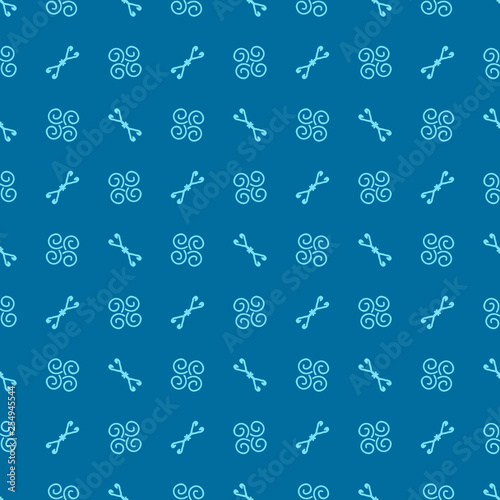 Bright seamless pattern with monochrome ornament.