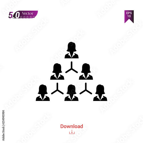 Outline hierarchical-structure  icon isolated on white background. Best modern. Graphic design, mobile application, beauty icons 2019, user interface. Editable stroke. EPS10 format vector