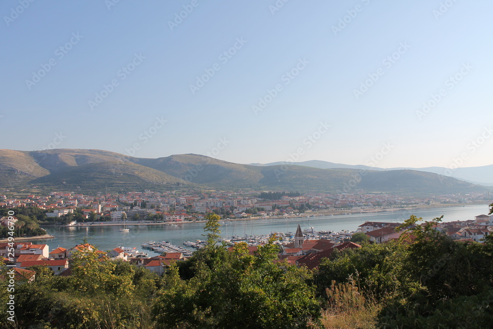 General view of Trogir and the hills of Croatia General view of Trogir and the hills of Croatia