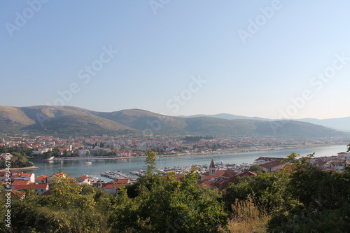 General view of Trogir and the hills of Croatia