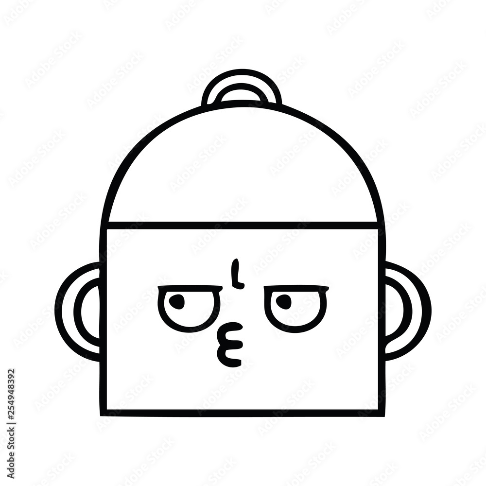 line drawing cartoon cooking pot line drawing cartoon cooking pot