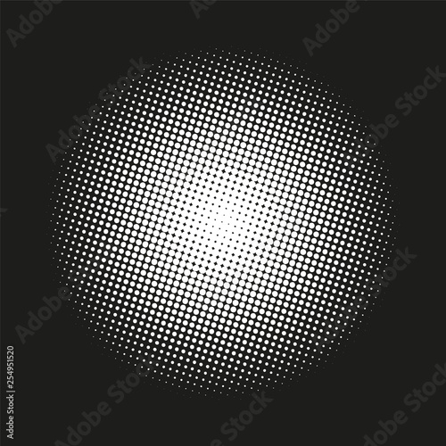 Circle gradient halftone dots background. Template texture vector illustration.