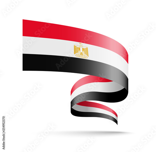 Egypt flag in the form of wave ribbon.