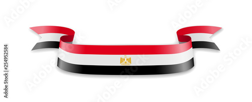 Egypt flag in the form of wave ribbon.