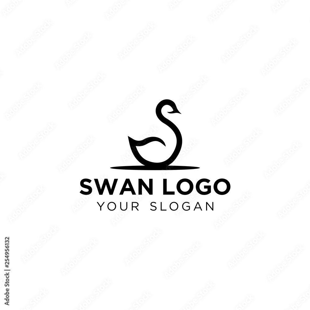 Simple Swan Vector for Logo Template Simple Swan Vector for Logo Template