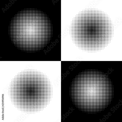 Illustration abstract halftone pattern effect optical black and white repeating modern stylish decorative background ,wallpaper, backdrop