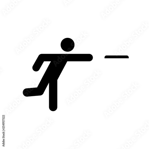 Disc golf player icon. Clipart image isolated on white background