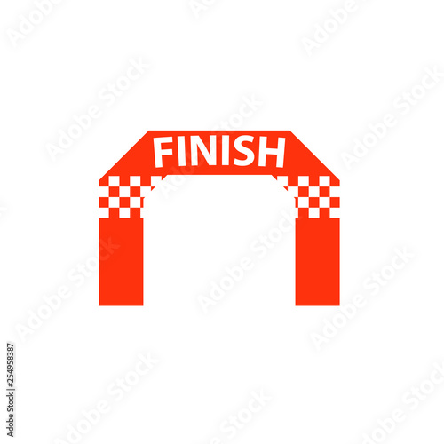 Inflatable finish arch flat icon. Clipart image isolated on white background