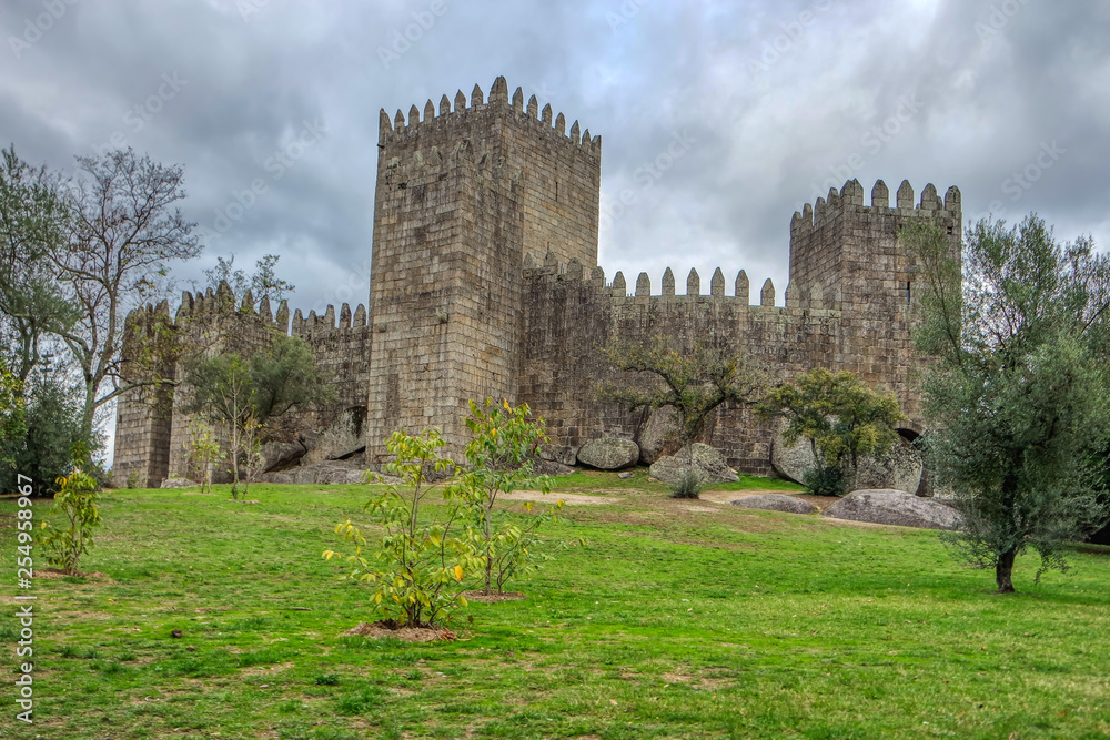 Panorama of Guimaraes castle, Portugal