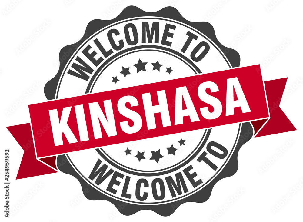 Obraz premium Kinshasa round ribbon seal