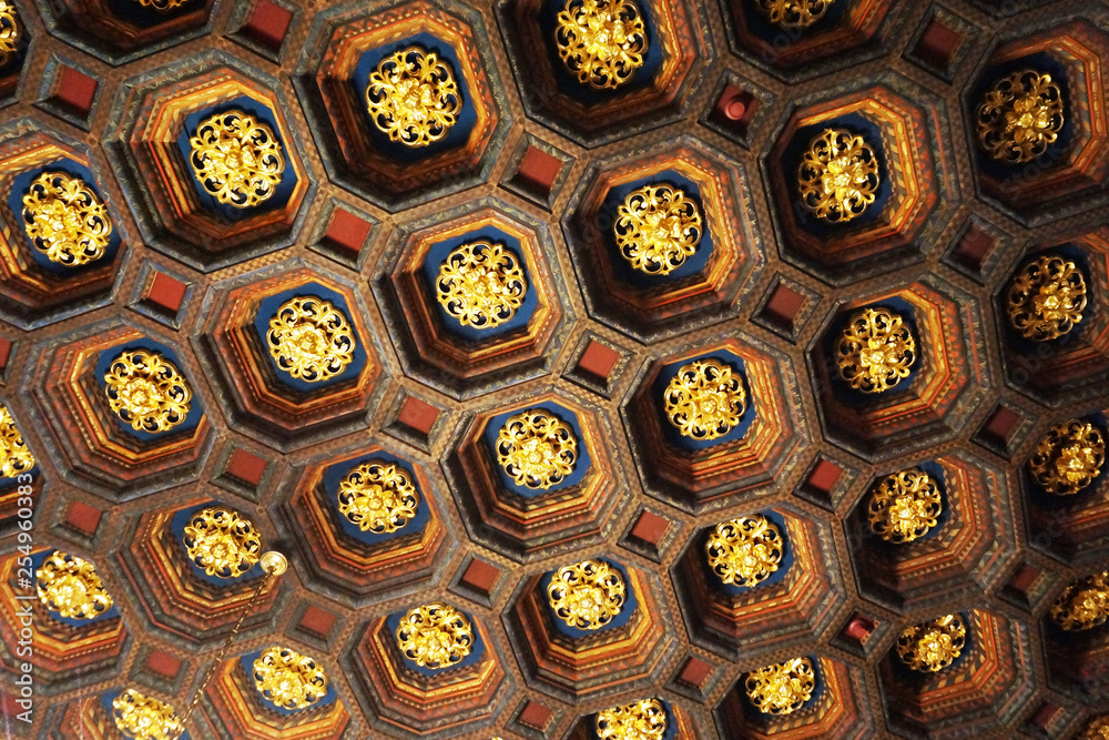 old wooden ceiling texture