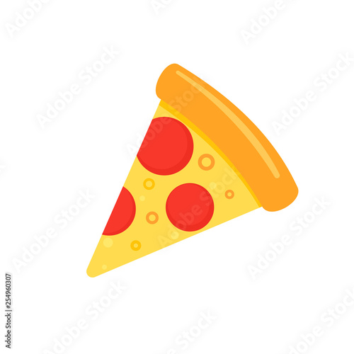 One slice pizza icon. Clipart image isolated on white background