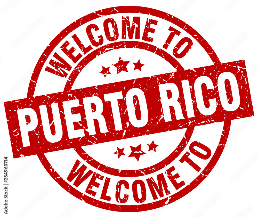 welcome to Puerto Rico red stamp