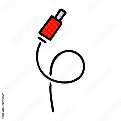 comic book style cartoon audio plug