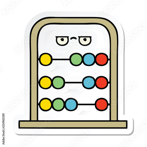 sticker of a cute cartoon abacus