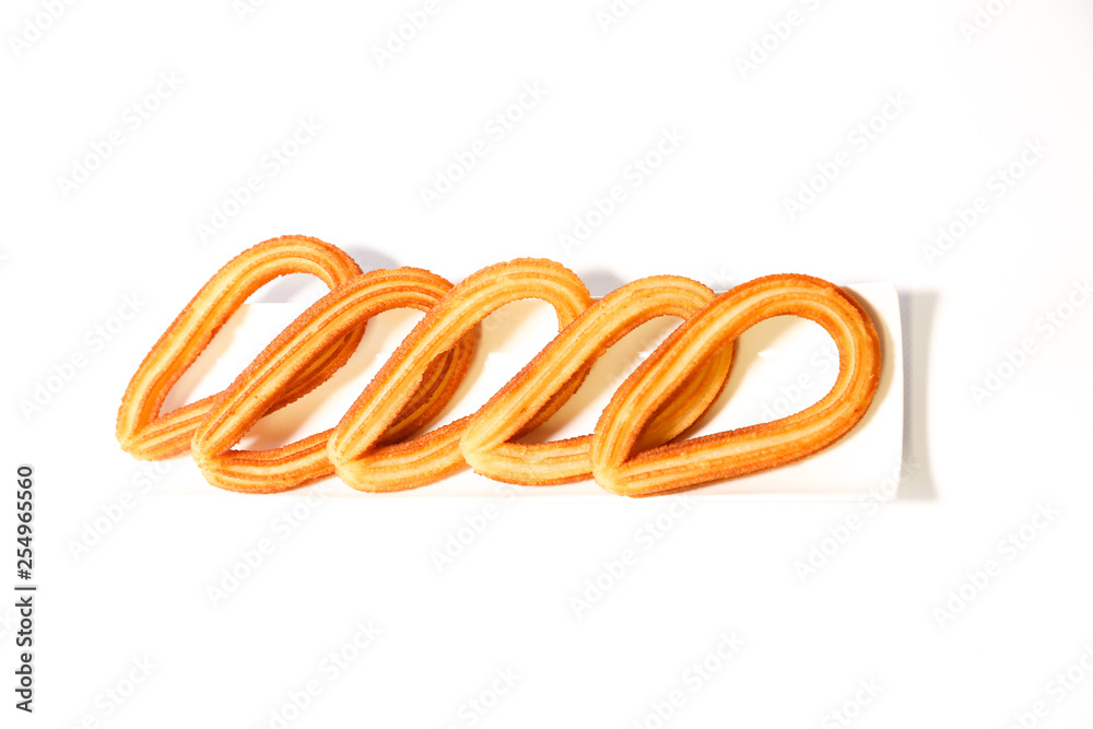 spanish fritters on white background spanish fritters on white background