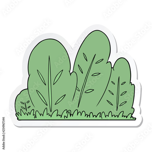 sticker of a cartoon hedge