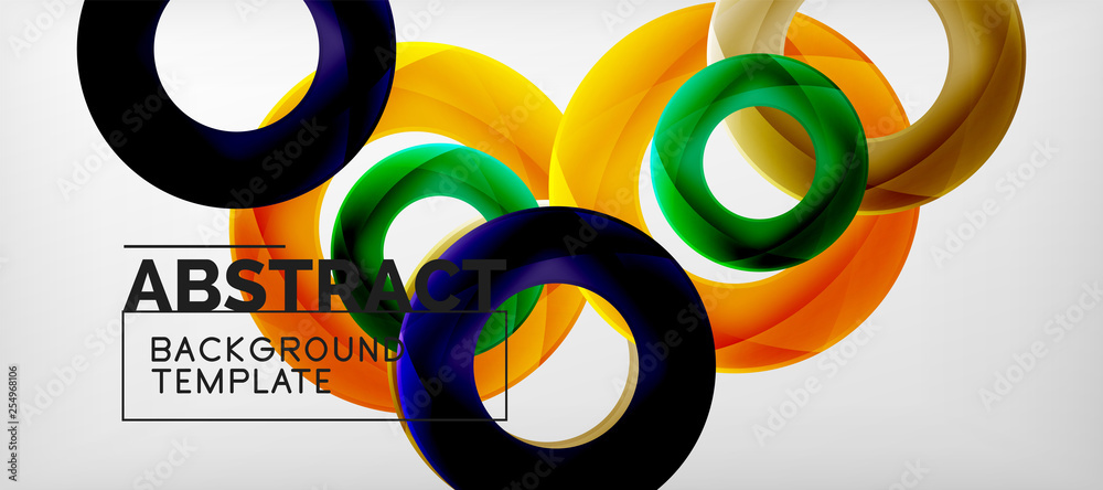 Flying circles geometric abstract background Flying circles geometric abstract background