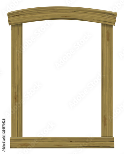 Wooden antique window or door frame arch