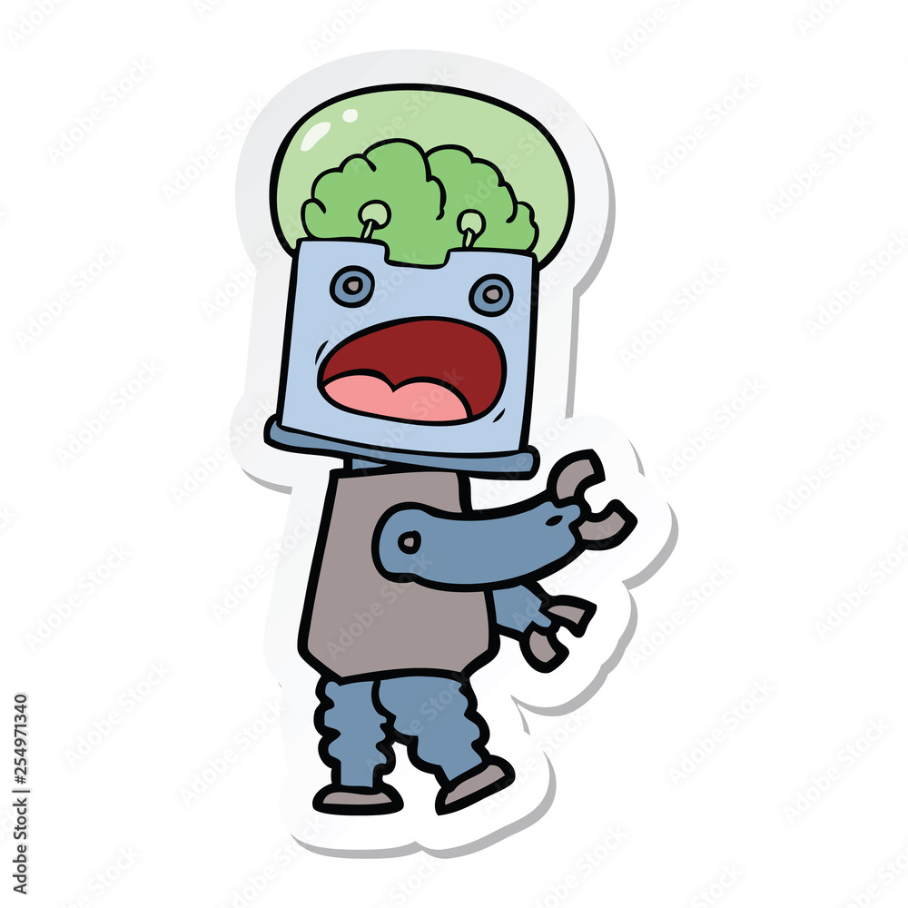 Naklejka premium sticker of a cartoon robot