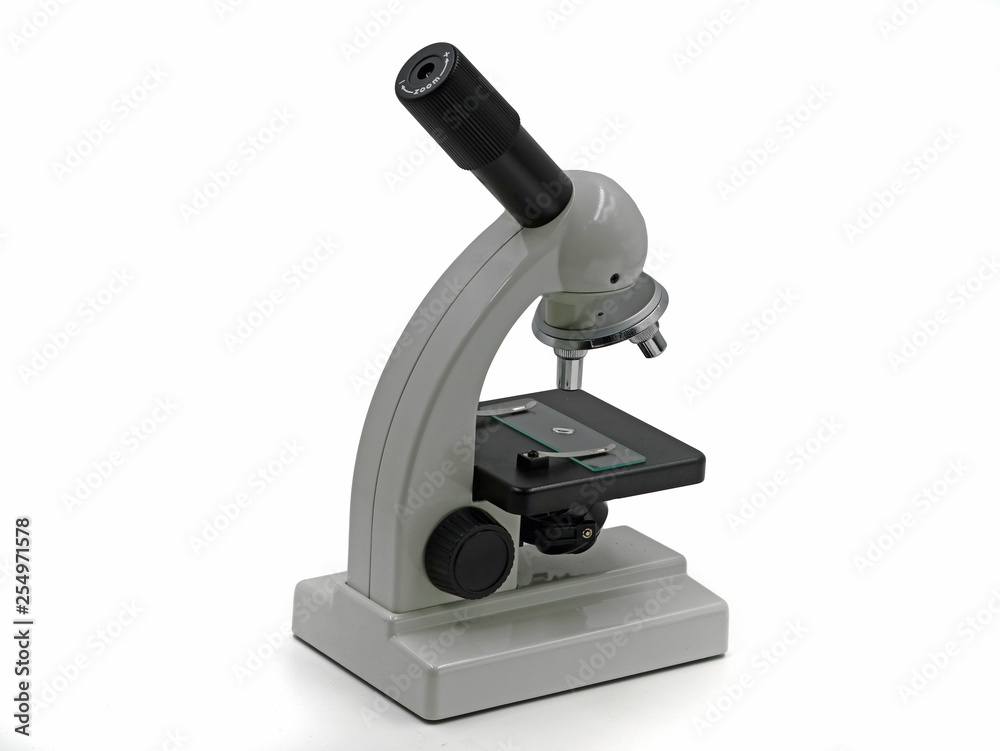 Microscope isolated on white background, close up Microscope isolated on white background, close up