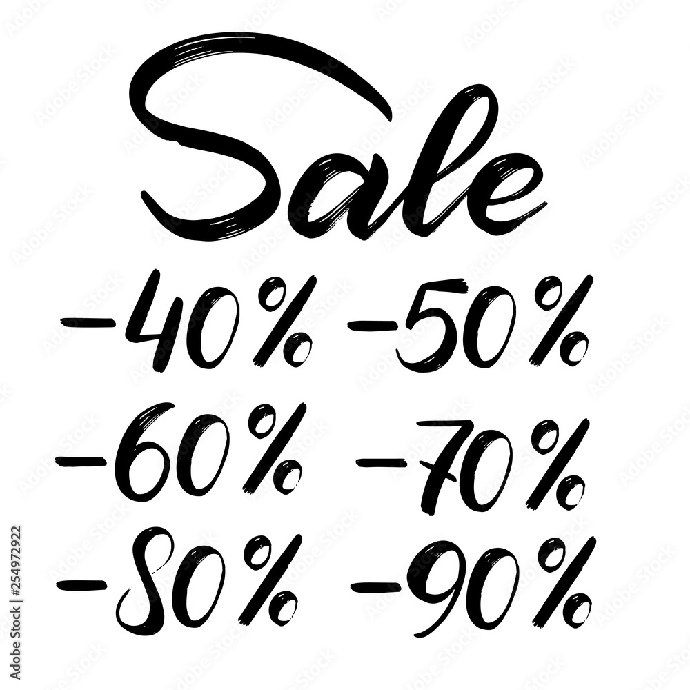 Sale. Script lettering. Calligraphic style. Dry brush effect. Isolated black print. Hand written vector illustration. Sale. Script lettering. Calligraphic style. Dry brush effect. Isolated black print. Hand written vector illustration.
