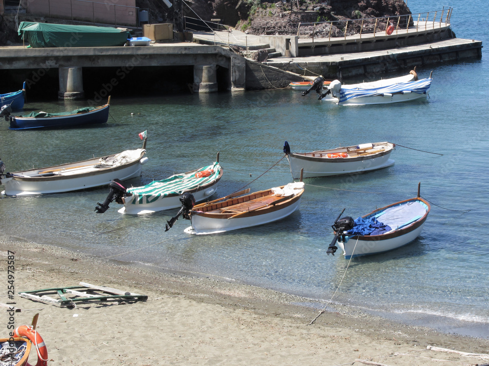 Obraz premium Bay of Levanto in the province of La Spezia, overlooking the Gulf of Poets, is located a few kilometers from the famous Cinque Terre