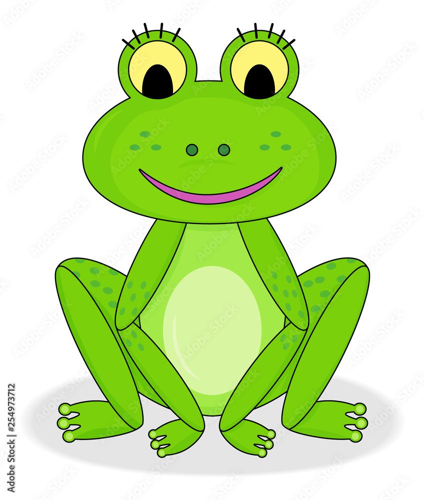 Naklejka premium Happy smiling frog vector on white backround