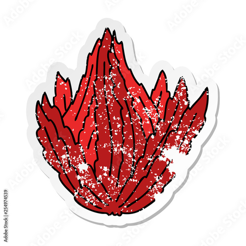 distressed sticker of a quirky hand drawn cartoon sea weed