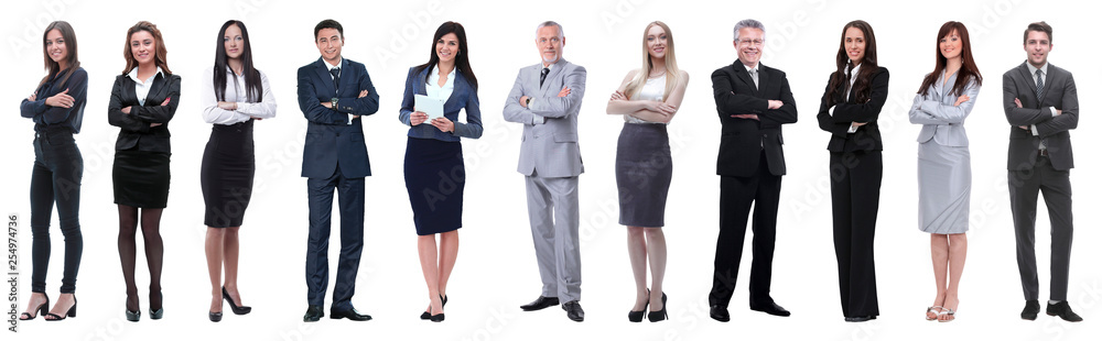 Large group of business people. Isolated over white.