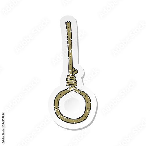 retro distressed sticker of a cartoon noose