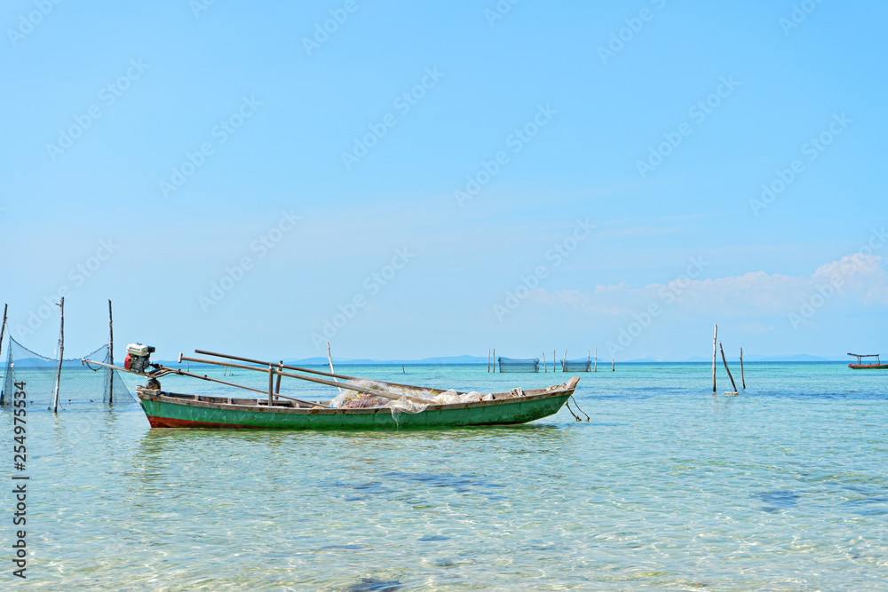 Boat on Rach Vem beach in Phu Quoc, Vietnam