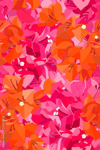 Bougainvillea summer seamless pattern