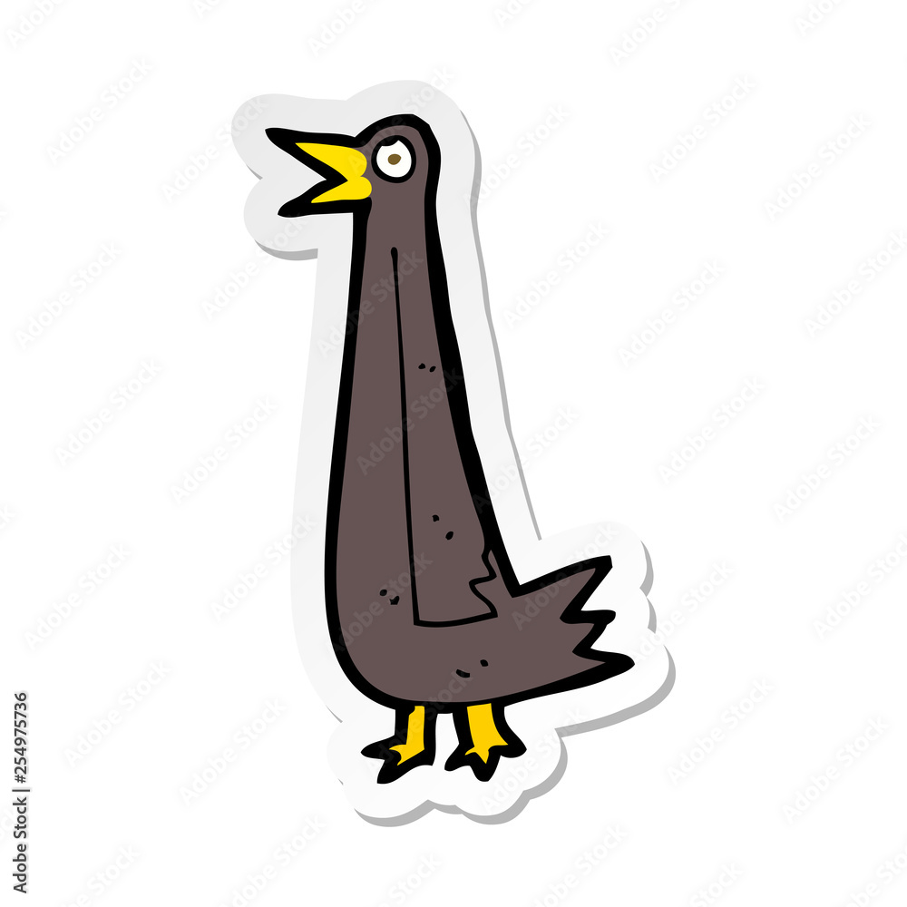 sticker of a funny cartoon bird sticker of a funny cartoon bird