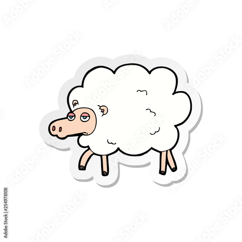sticker of a cartoon sheep © lineartestpilot