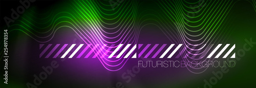 Shiny neon lights background, techno design, modern wallpaper for your project
