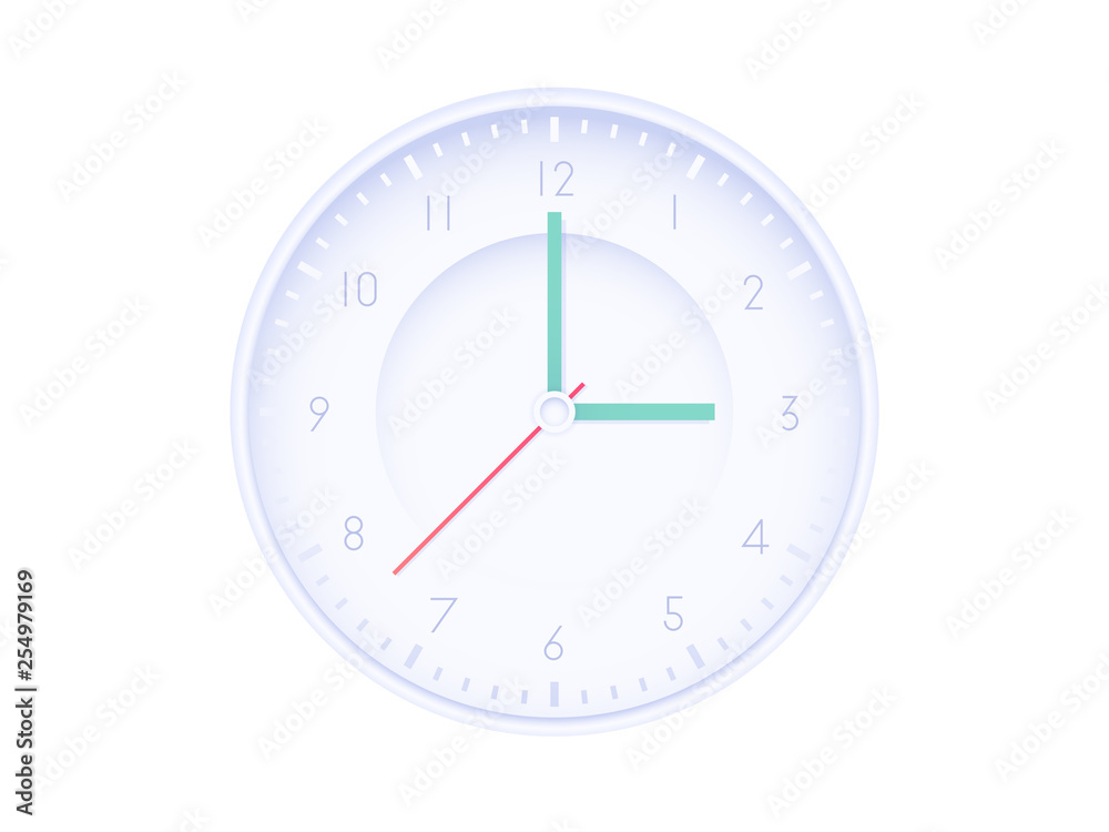 Wall office clock icon isolated on white background. Vector illustration Wall office clock icon isolated on white background. Vector illustration