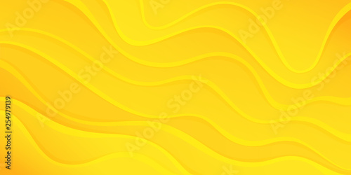 Yellow color abstract background. Dynamic background with wave shapes