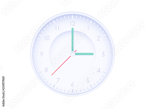 Wall office clock icon isolated on white background. Vector illustration