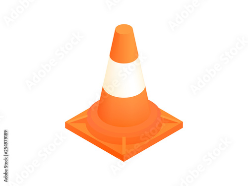 Traffic cone icon isolated on white background. Vector illustration
