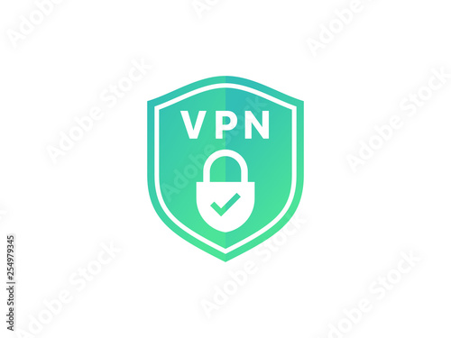 Virtual private network icon. Shield with VPN vector icon photo