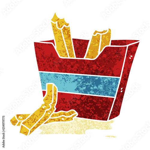 quirky retro illustration style cartoon french fries