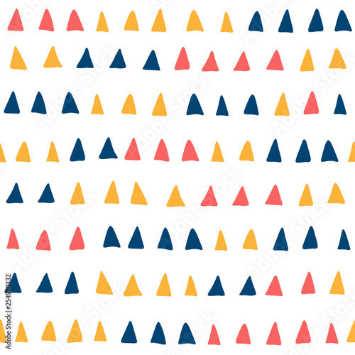 Seamles pattern with colored triangles on transparent backdrop
