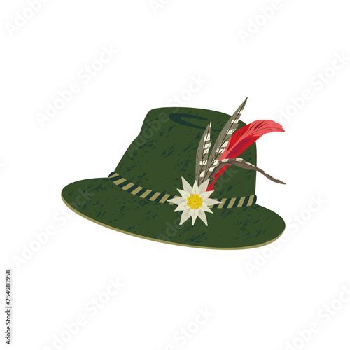 Fedora Felt Hat with Edelweiss and Feather