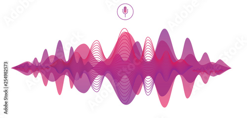personal assistant voice recognition concept, flat vector illustration