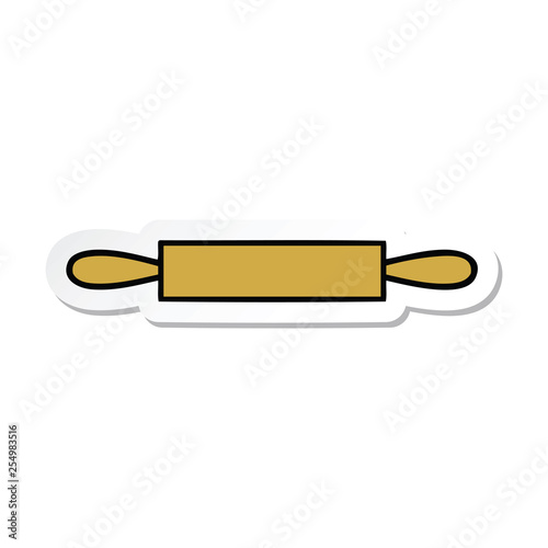 sticker of a cute cartoon rolling pin